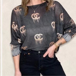 DRIP LUREX SWEATER Made in- ITALY